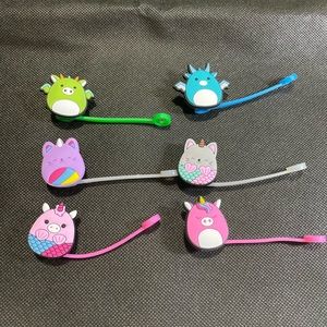 6pc Set Squishmallow Unicorn Series Straw Cover 🦄